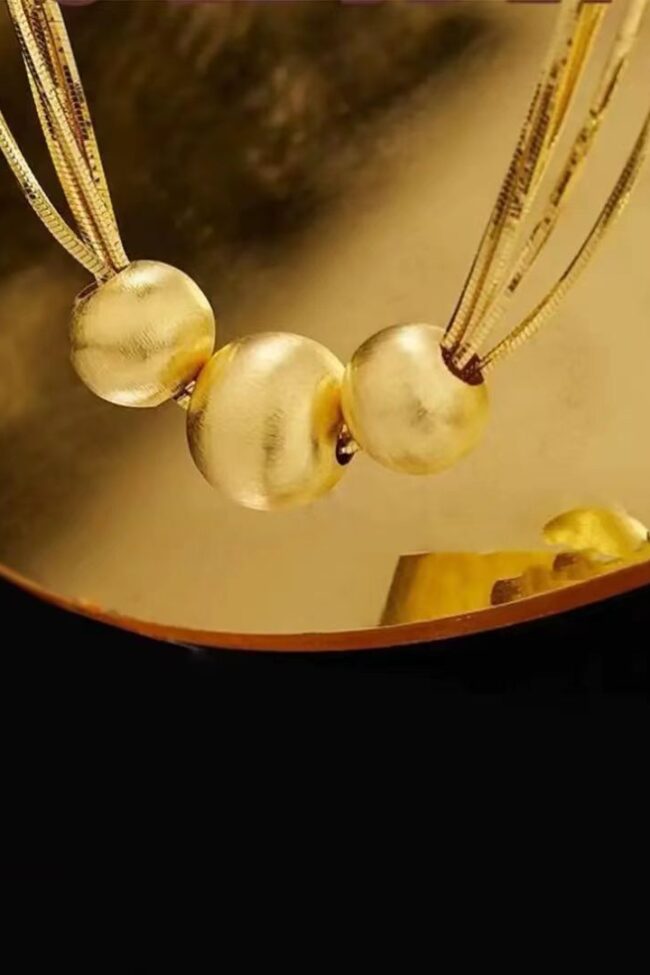 Titanium Steel Snake Chain Necklace with Round Fortune Bead Pendant Detail – La Rose Couture Jewellery & Accessories