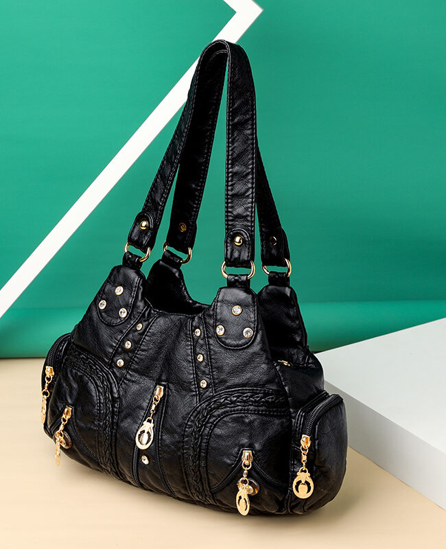 The Nina Trendy Patchwork Single Shoulder Bag Detail – La Rose Couture Handbags & Clutches