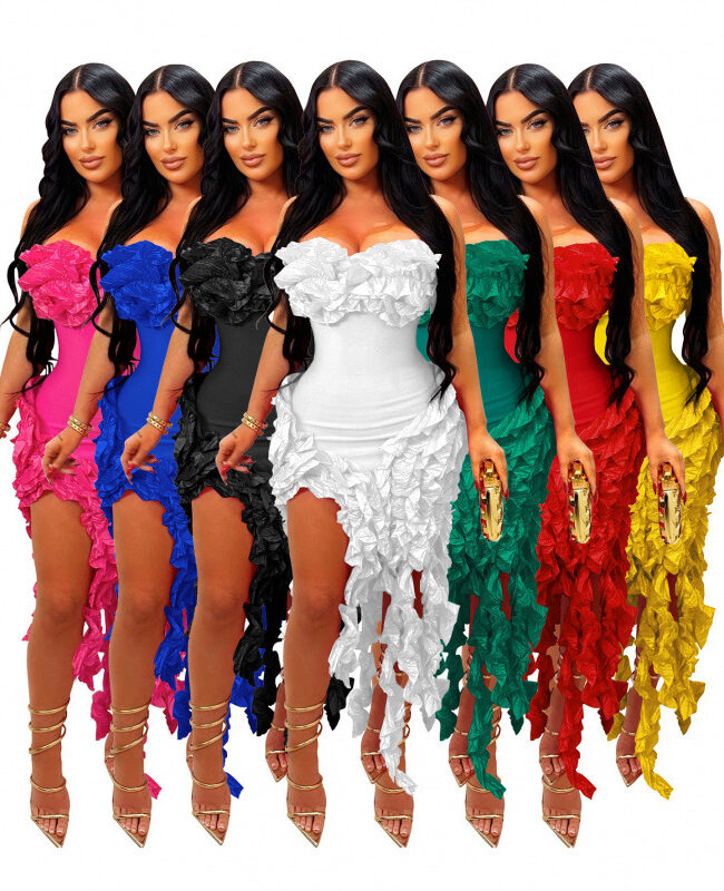 The Apolline Ruffled Dress – La Rose Couture Dresses & Gowns