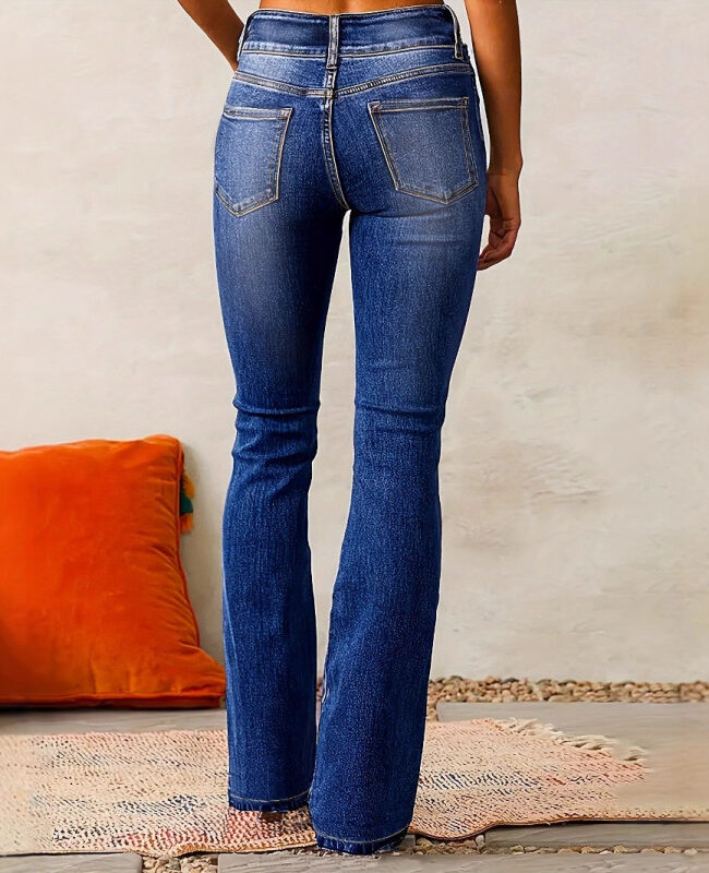 The Laure Washed Flared Long Pants Detail – La Rose Couture Trousers & Skirts