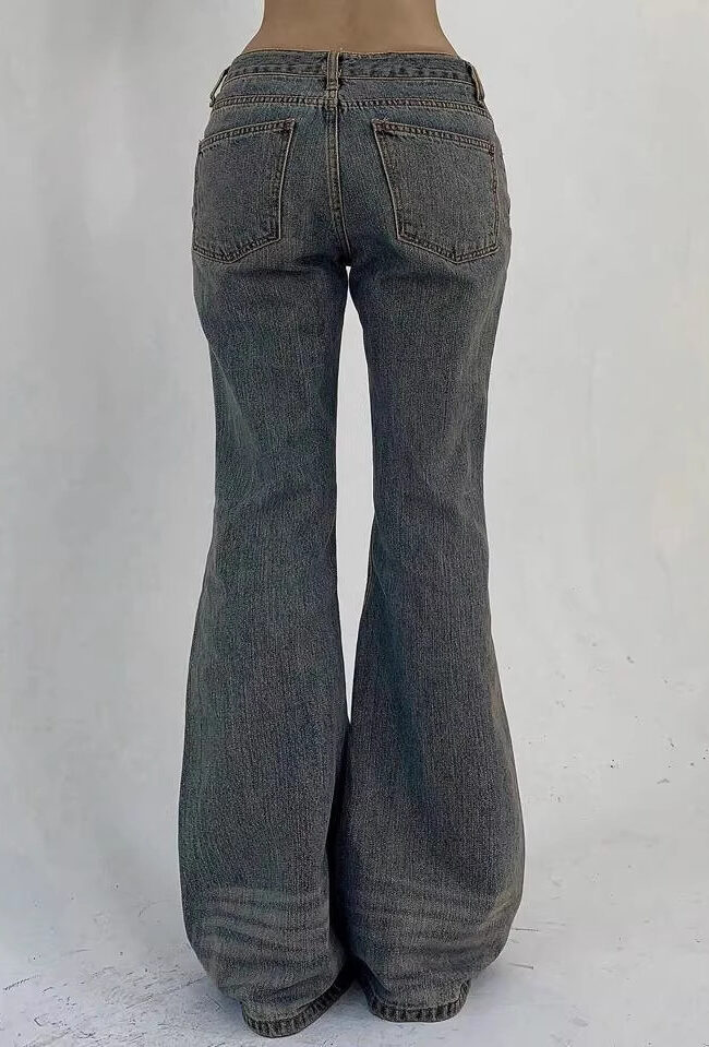 The Colette High Waisted Flared Jeans Detail – La Rose Couture Trousers & Skirts