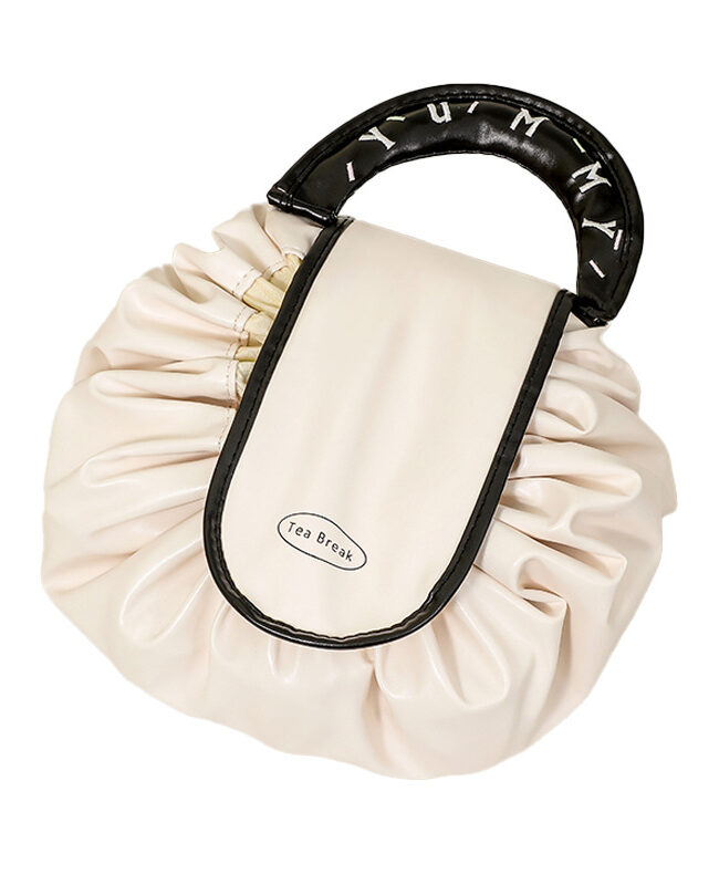 The Daphne Portable Pu Drawstring Large Capacity Travel Cosmetic Bag Detail – La Rose Couture Handbags & Clutches