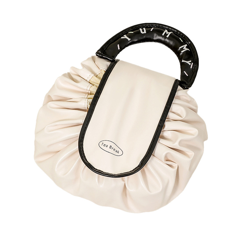 Portable PU Drawstring Large Capacity Travel Cosmetic Bag - Image 3