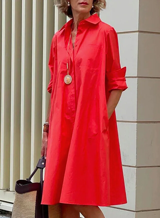 The Garance Polo Collar Long Sleeve Mid Length Dress – La Rose Couture Dresses & Gowns