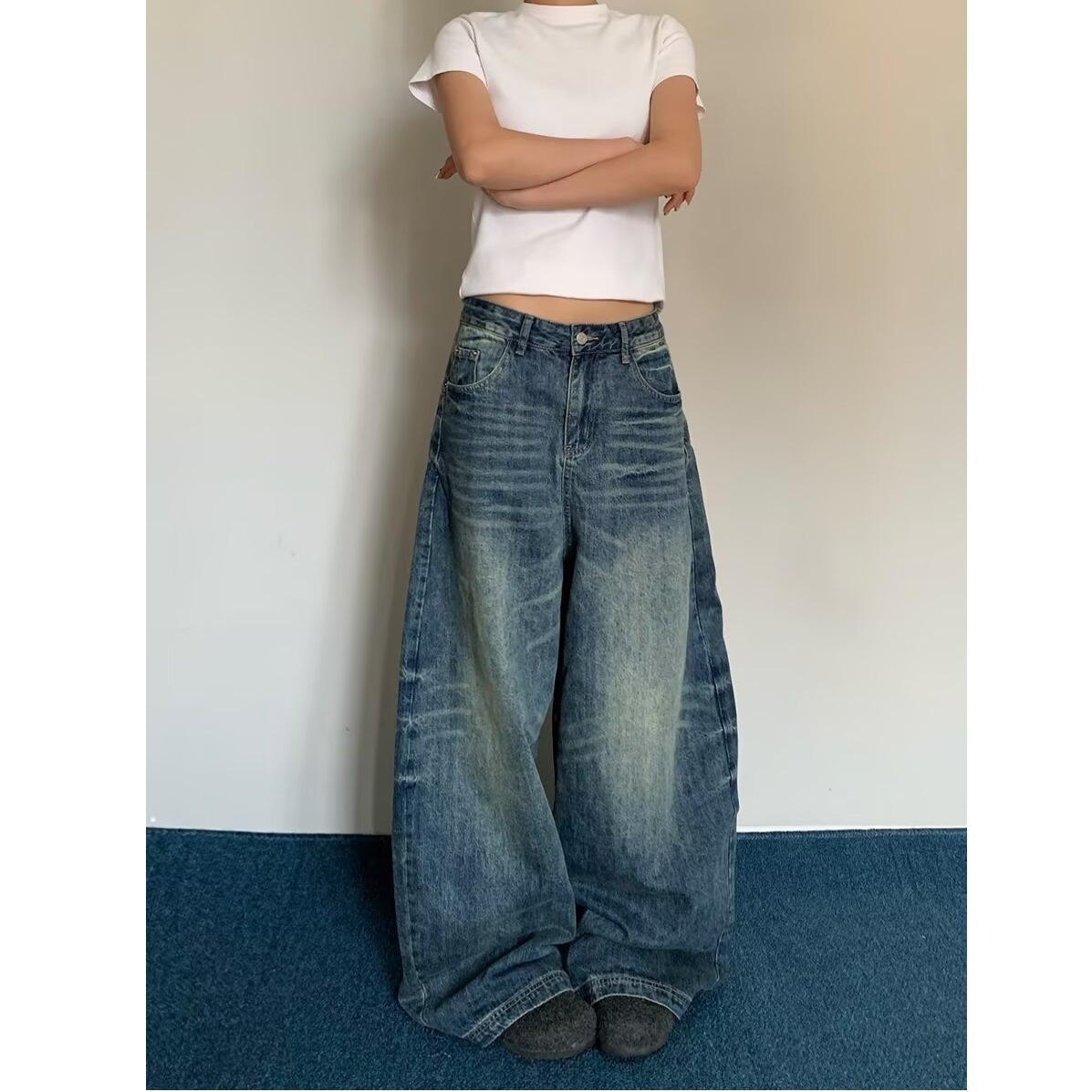 Retro Wide Leg Banana Pants - Image 2