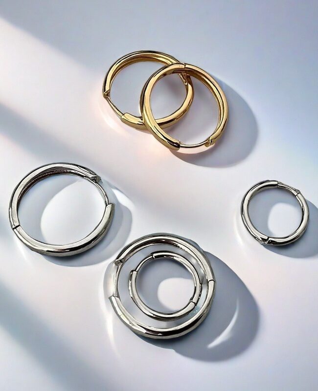 The Coralie Round Plain Hoop Earrings Classic Minimalist Jewelry Detail – La Rose Couture Jewellery & Accessories