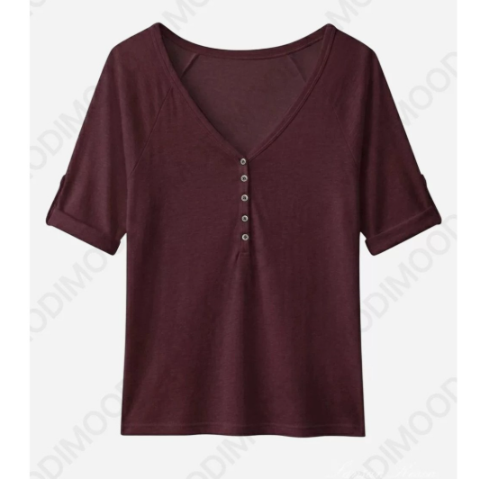 Women's Slim Fit Half Sleeve Lapel T-Shirt - Image 2