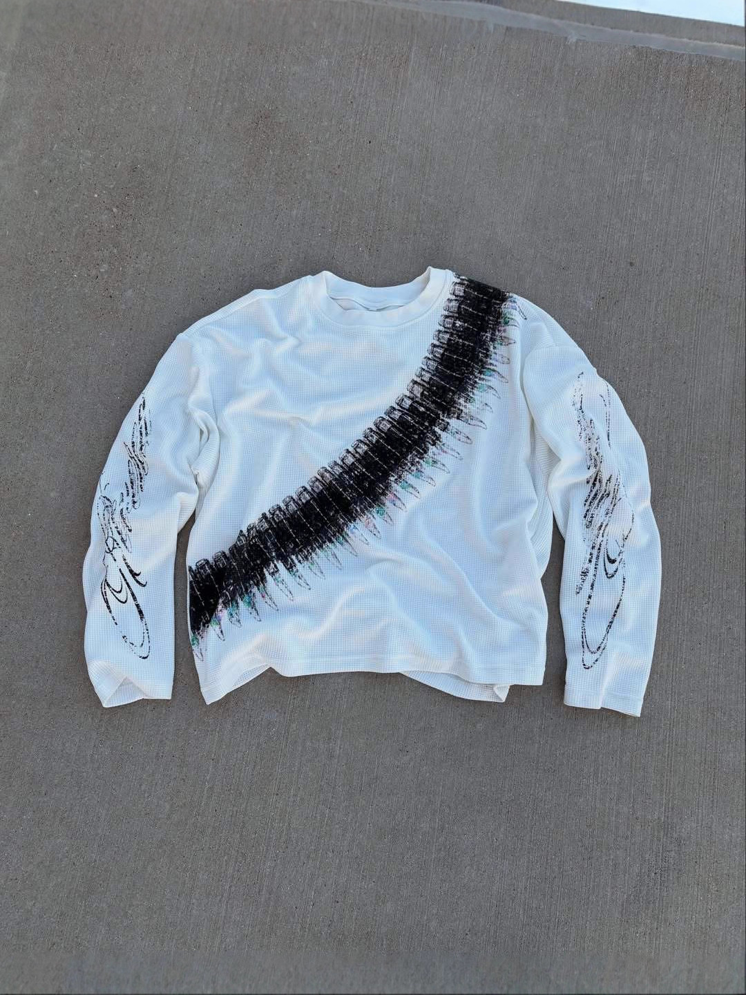 Y2K Bullet Letter Print Long Sleeve T-Shirt