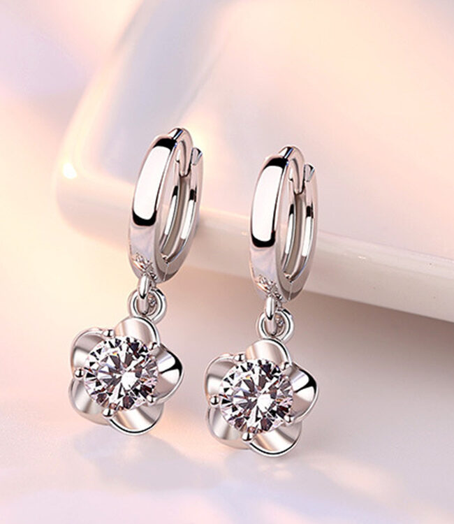 The Ariane Elegant Zircon Plum Blossom Drop Earrings Detail – La Rose Couture Jewellery & Accessories