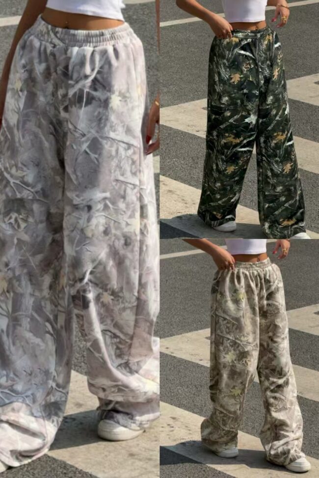 The Fabienne Printed Slim Wide Leg Pants – La Rose Couture Trousers & Skirts