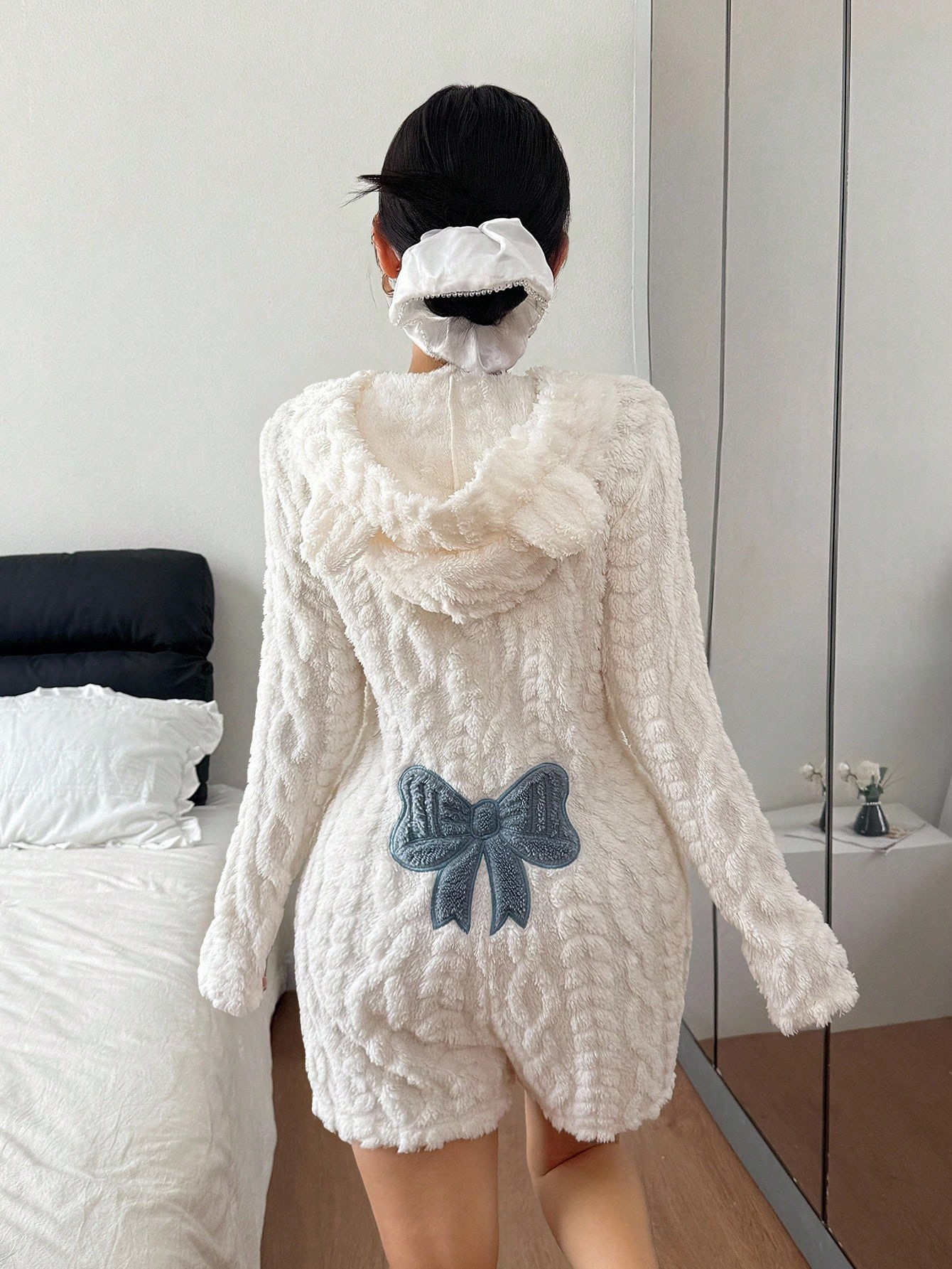 Women's Hooded Plush Jumpsuit