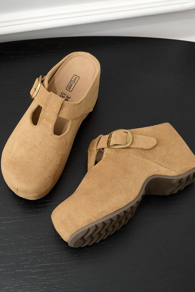The Adrienne 9cm Platform Soled Cork Slide Shoes Detail – La Rose Couture Shoes & Footwear