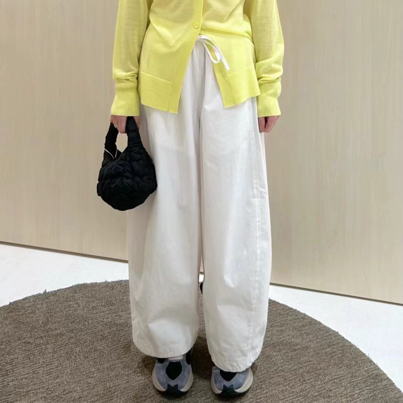 Womens Casual Elastic Waist Cotton Pants - Image 4