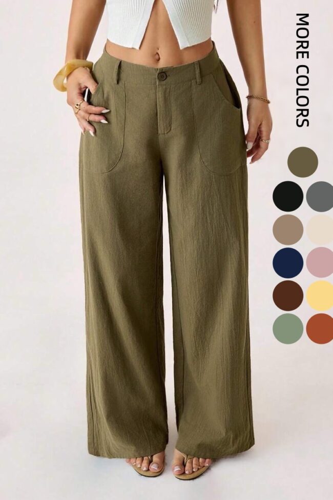The Emmanuelle Mid Waist Pants – La Rose Couture Trousers & Skirts