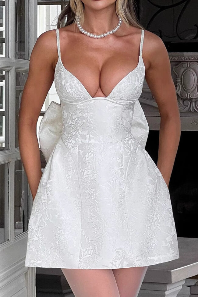 The Berenice Bow Accent Dress Detail – La Rose Couture Dresses & Gowns