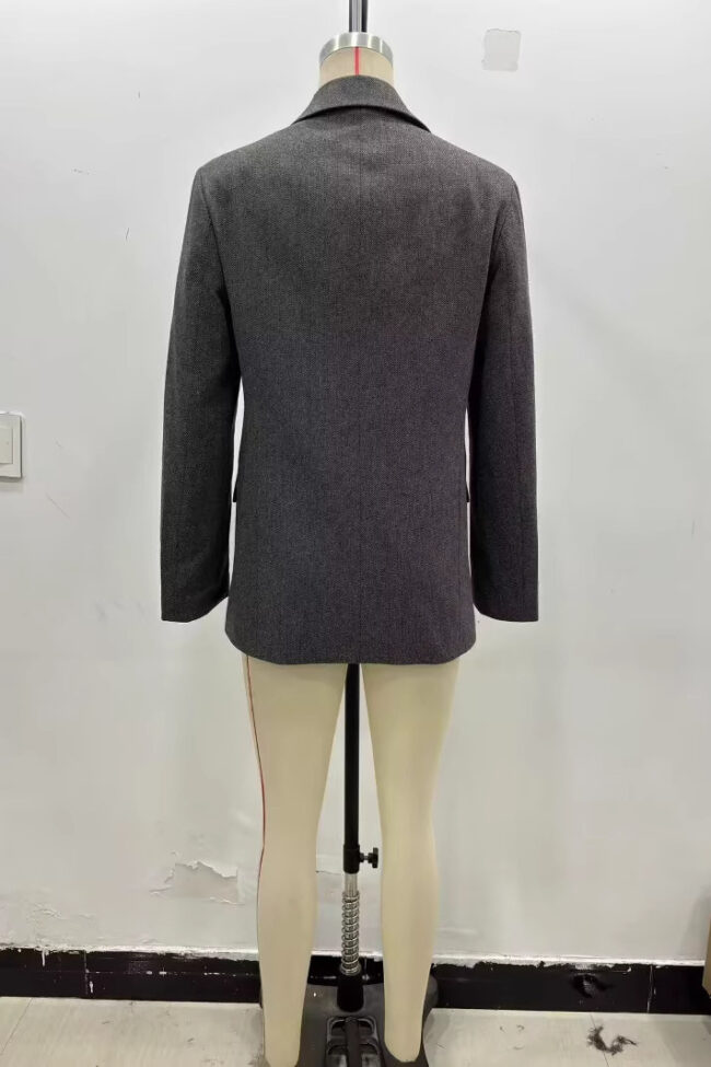 Wool Blend Twill Lapel Blazer Suit Jacket Detail – La Rose Couture Coats & Jackets