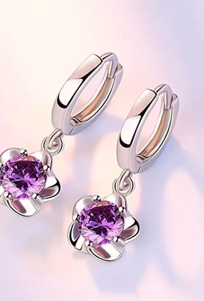 The Ariane Elegant Zircon Plum Blossom Drop Earrings Detail – La Rose Couture Jewellery & Accessories