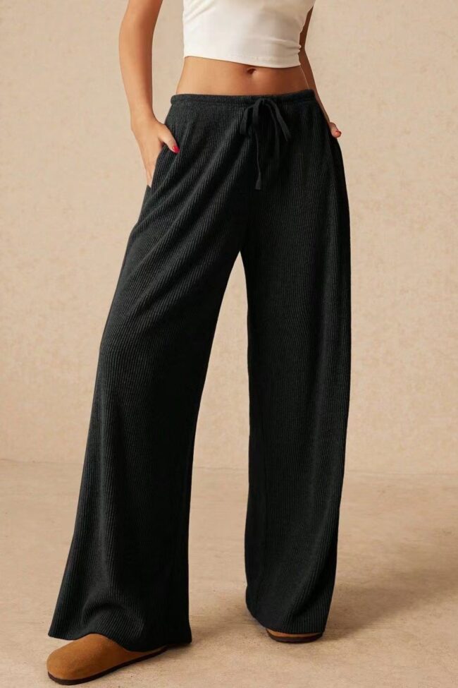 The Audrey Casual Loose Popular Elegant Wide Leg Pants Detail – La Rose Couture Trousers & Skirts