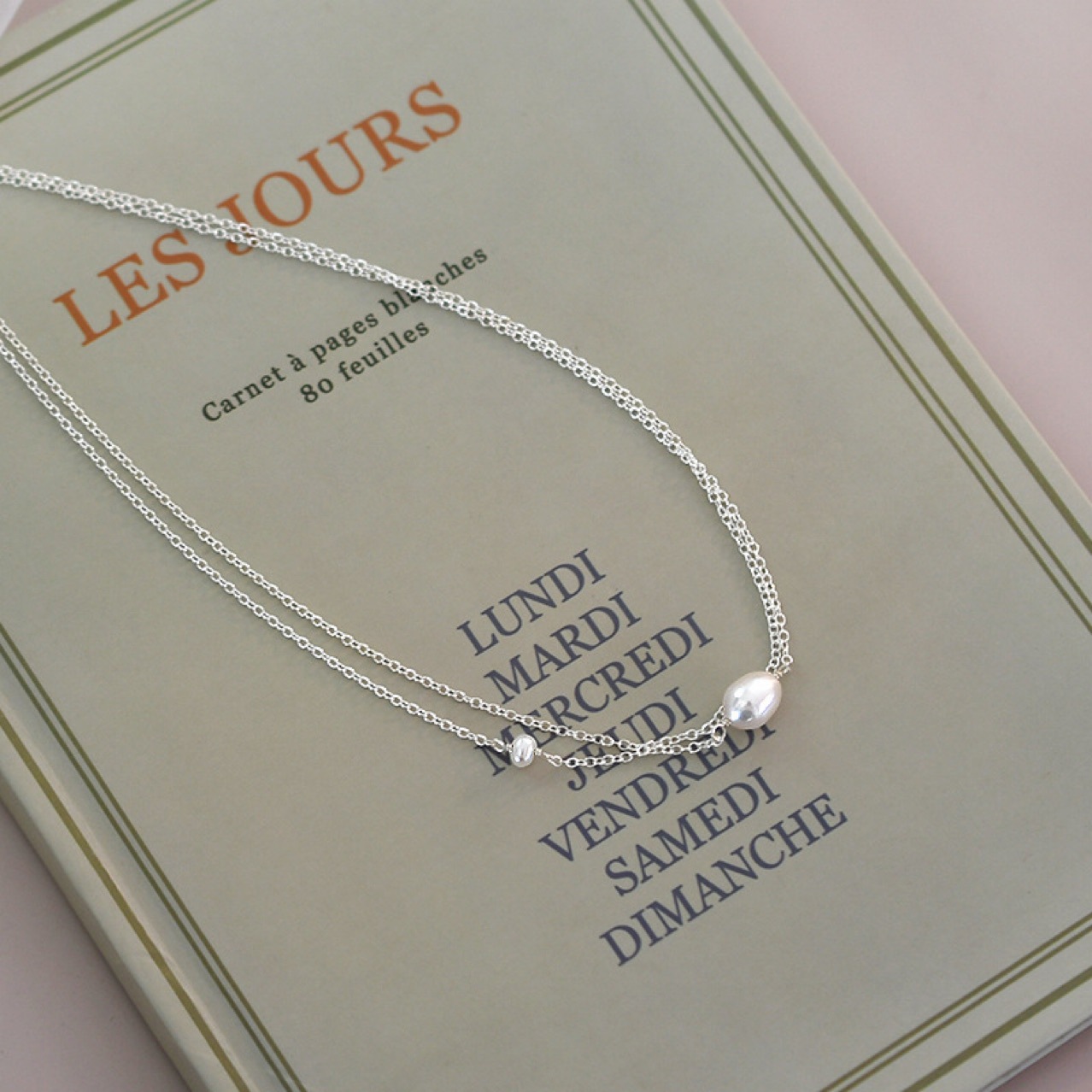 Stainless Steel Double-Layer Irregular Freshwater Pearl Clavicle Chain Necklace - Image 3