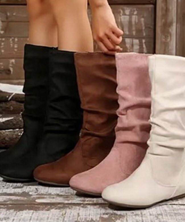 The Daphne Side Zipper Round Toe Boots – La Rose Couture Shoes & Footwear