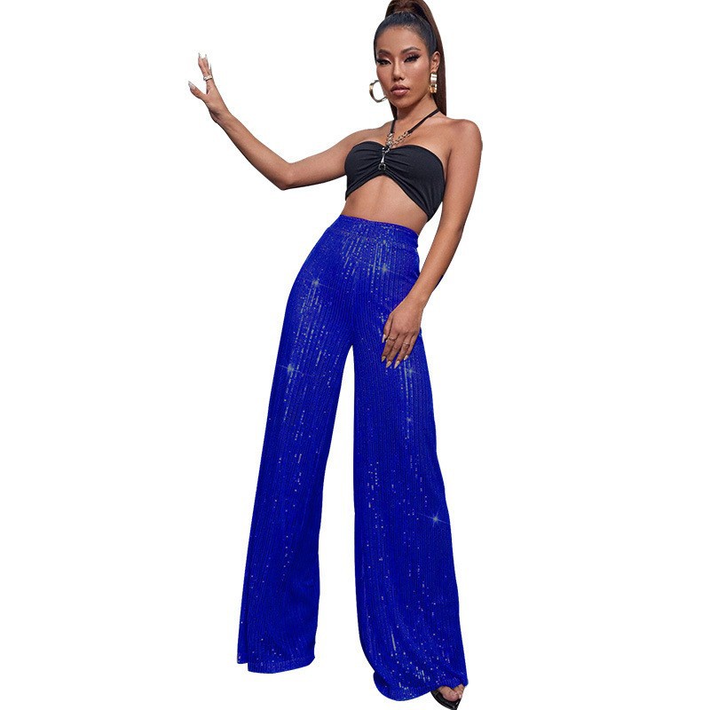 Women's High Waist Sequin Wide Leg Pants - Image 2