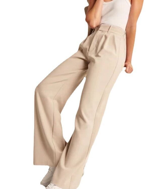 The Amelie High Waisted Wide Leg Pants Detail – La Rose Couture Trousers & Skirts