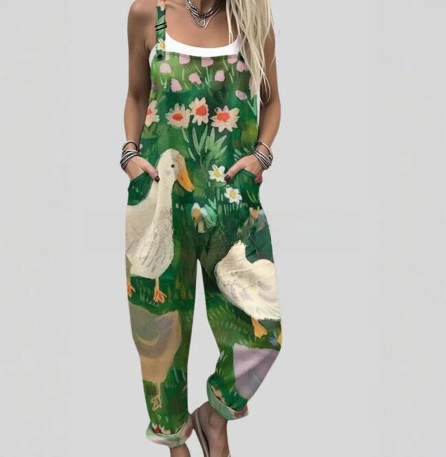 The Amandine 3d Digital Print Strap Casual Pants – La Rose Couture Trousers & Skirts