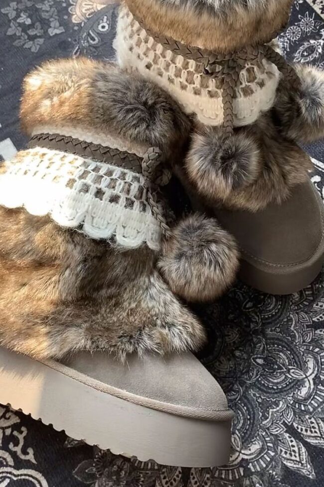 The Alix Retro Thick Soled Brown Boots Detail – La Rose Couture Shoes & Footwear