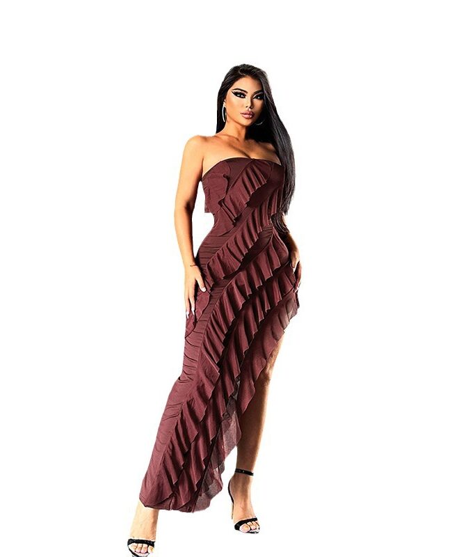 The Sabine Strapless Backless Tassel Dress Detail – La Rose Couture Dresses & Gowns