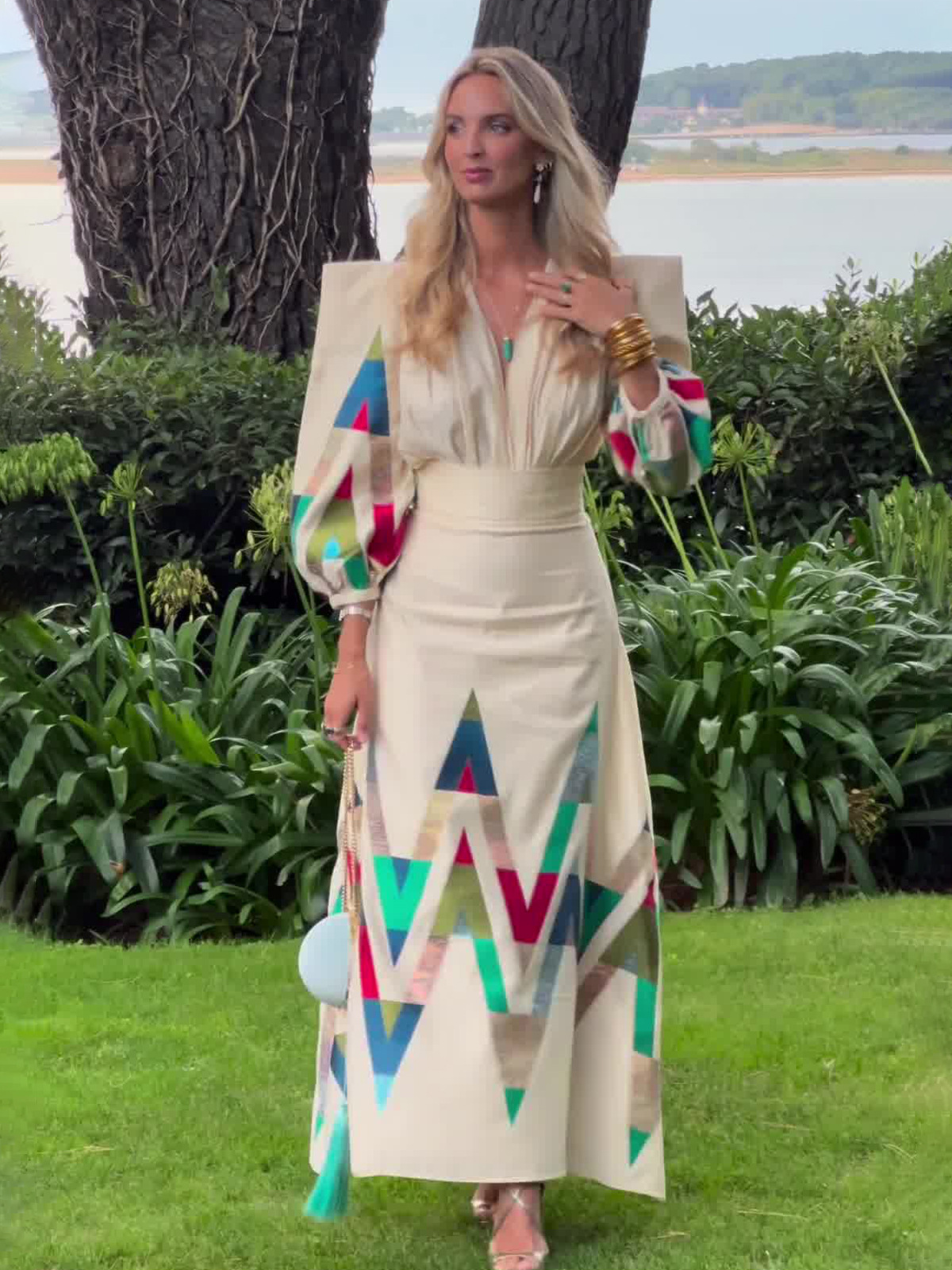 Printed Pleated Dress Women - Image 2