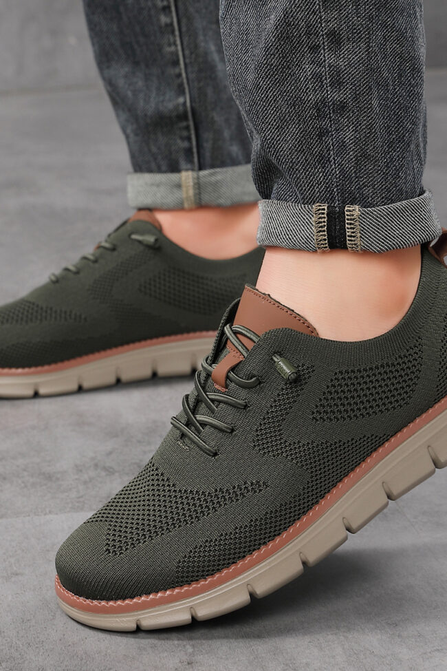 Mens Lightweight Breathable Lace Up Loafers Casual Fly Knit Shoes Detail – La Rose Couture Coats & Jackets