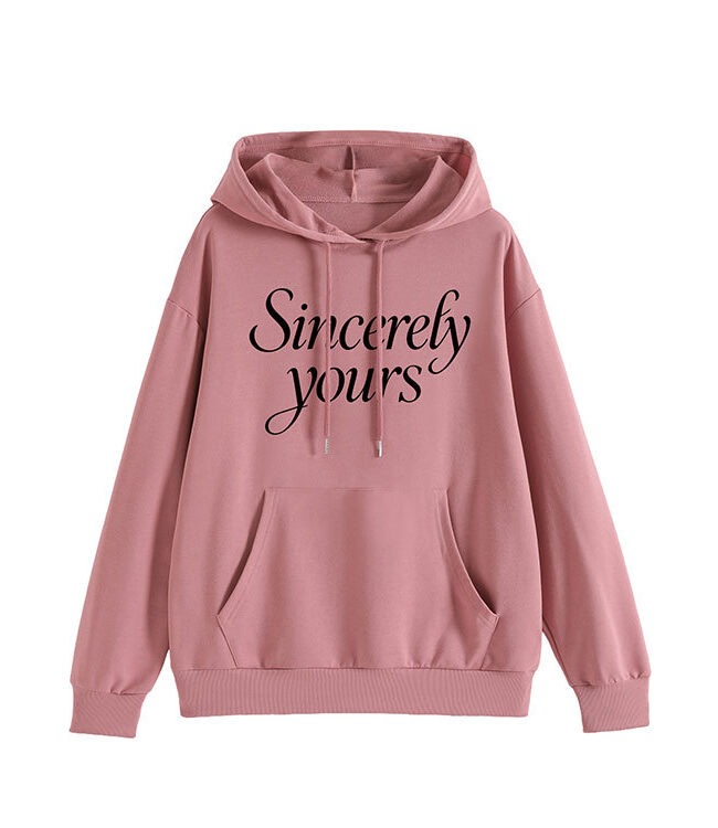 The Valentine Pure Cotton Loose Fit Printed Hooded Sweatshirt Detail – La Rose Couture Tops & Blouses