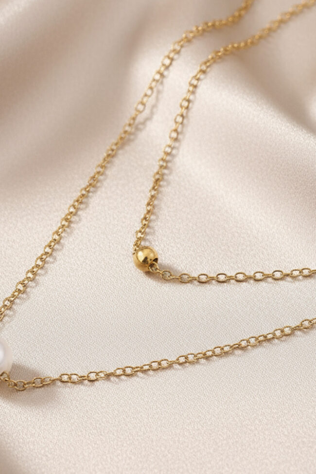 Double Layer Imitation Pearl Necklace Detail – La Rose Couture Jewellery & Accessories