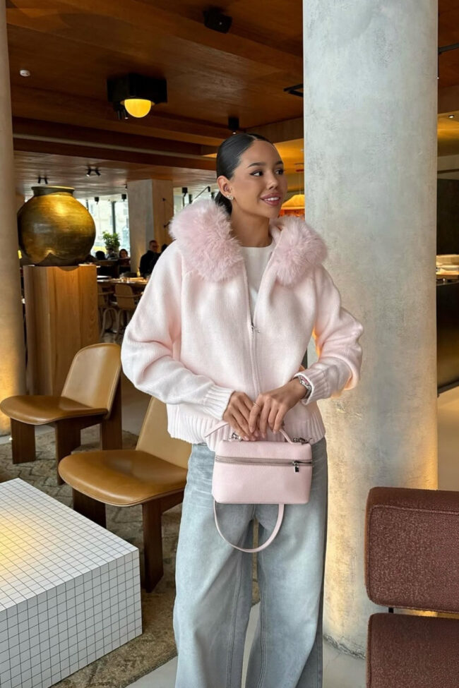 The Elodie Thick Hooded Sweater Coat Detail – La Rose Couture Coats & Jackets