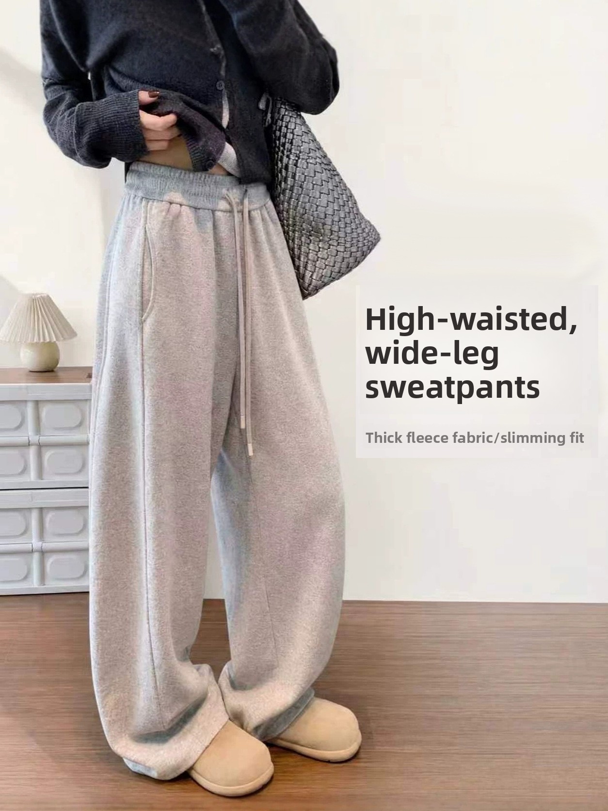 Womens High-Waisted Wide-Leg Casual Pants - Image 3