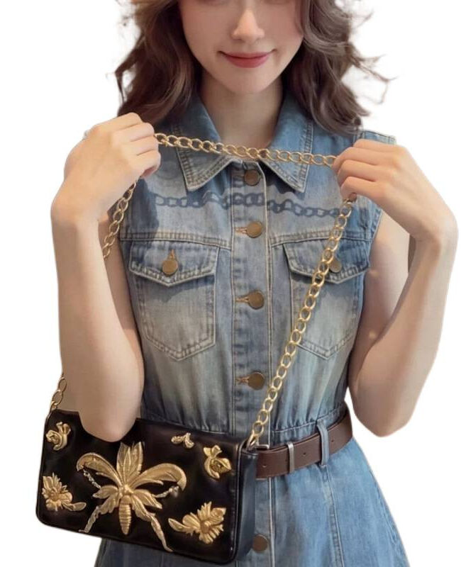 The Gisele Sleeveless Denim Dress Detail – La Rose Couture Dresses & Gowns
