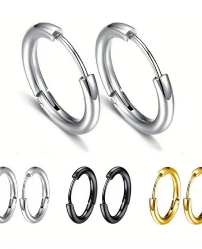 The Coralie Round Plain Hoop Earrings Classic Minimalist Jewelry – La Rose Couture Jewellery & Accessories