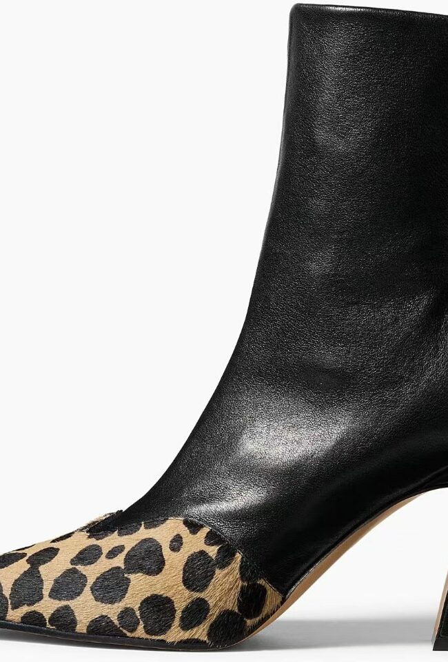 The Roxane Elegant Cowhide Pointed Toe Ankle Boots Low Heel Slip on Elastic Booties Detail – La Rose Couture Shoes & Footwear