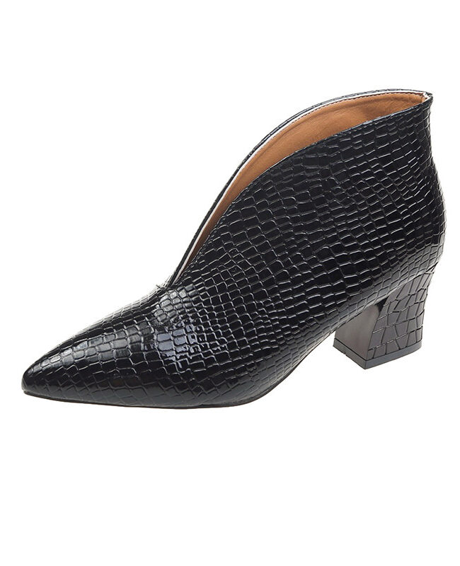 The Capucine Pointed Toe Patent Leather Short Boots Detail – La Rose Couture Shoes & Footwear