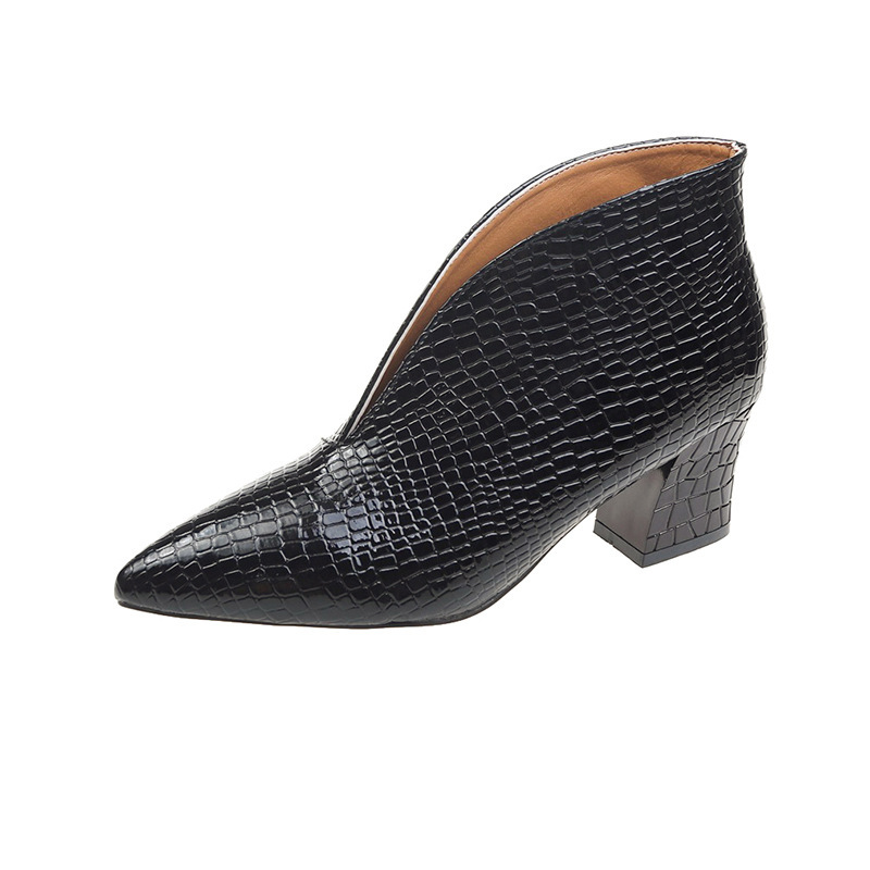 Women's Pointed Toe Patent Leather Short Boots - Image 5