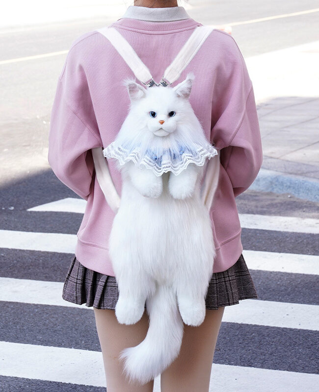 The Apolline Maine Coon Plush Cat Backpack Doll Detail – La Rose Couture Handbags & Clutches
