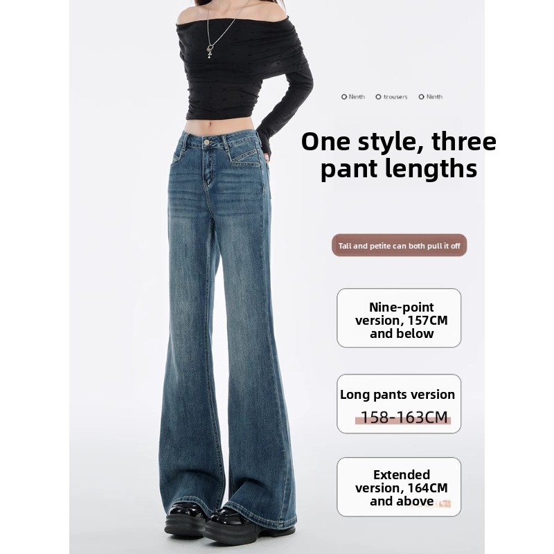 Vintage High Waisted Flared Denim Jeans for Women - Image 4