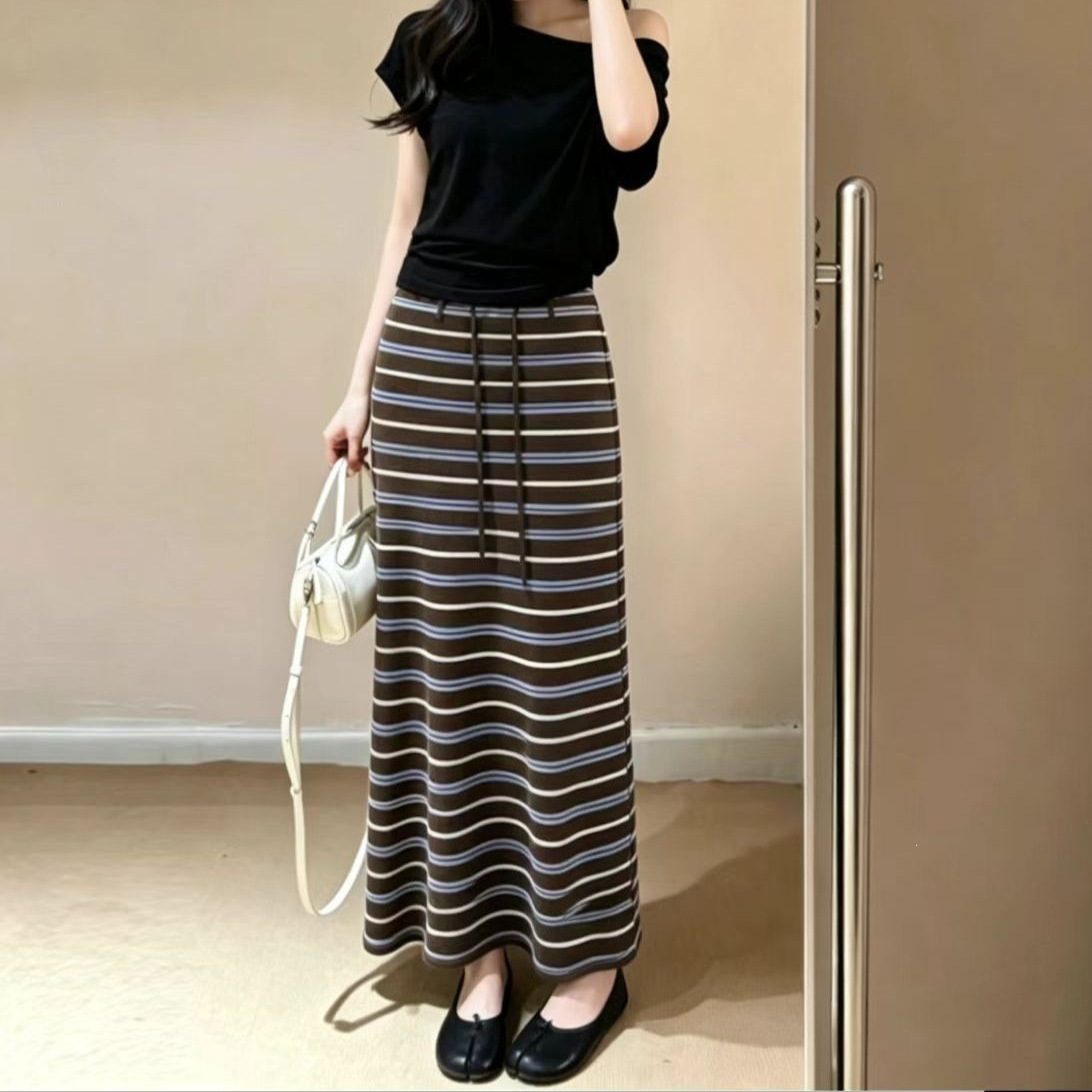 Drawstring High-Waist Skirt