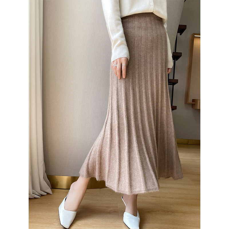 Pure Wool Pleated Midi Skirt - Image 2