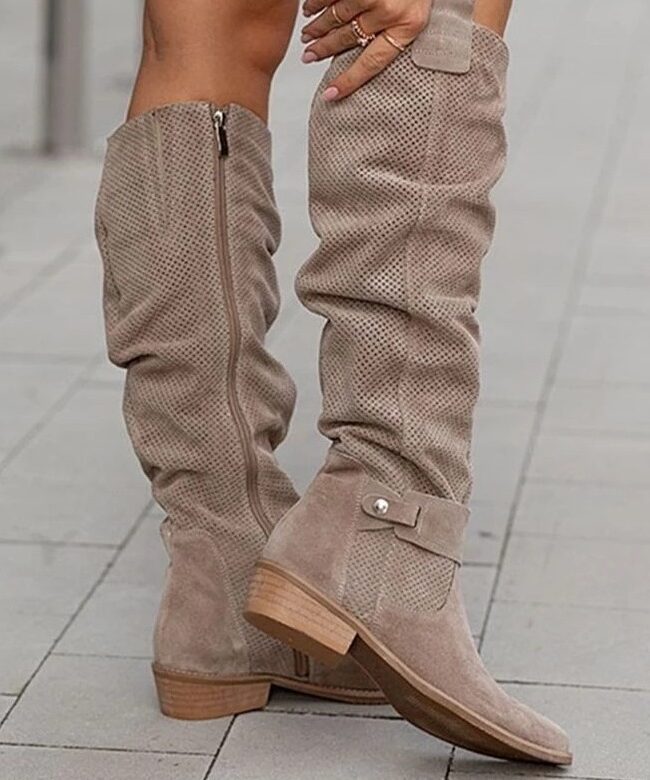 The Beatrice Side Zipper Burnout High Top ’s Boots – La Rose Couture Shoes & Footwear