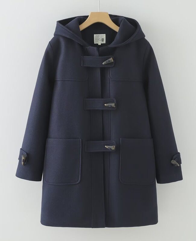 The Sixtine Hooded Mid Length Lapel Woolen Coat Detail – La Rose Couture Coats & Jackets