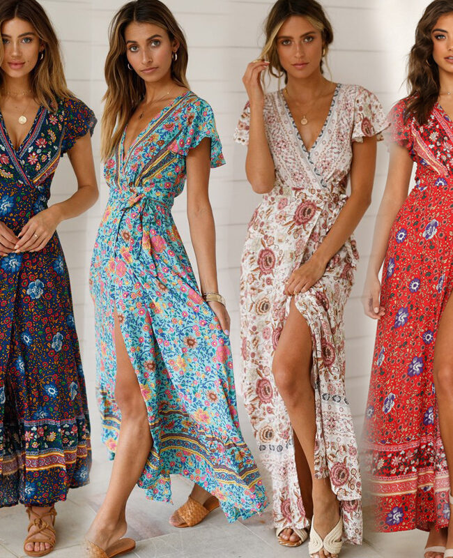 The Romane Bohemian 3d Print Sleeveless Dress – La Rose Couture Dresses & Gowns