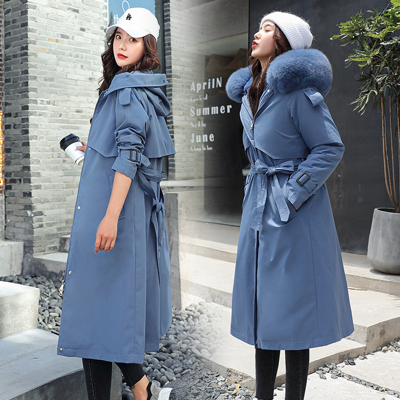 Women's long, new winter fashion over-the-knee cotton coat