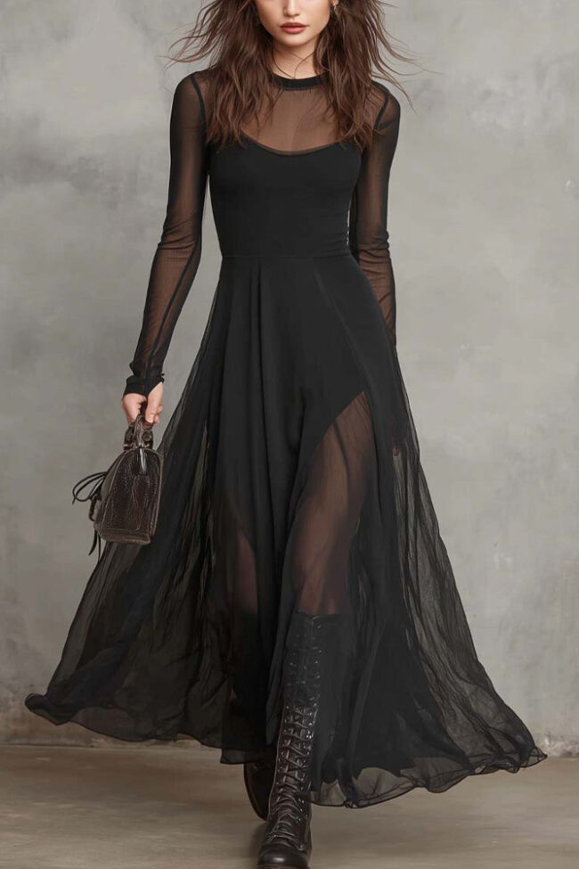 Elegant Long Sleeve Mermaid Dress – La Rose Couture Dresses & Gowns