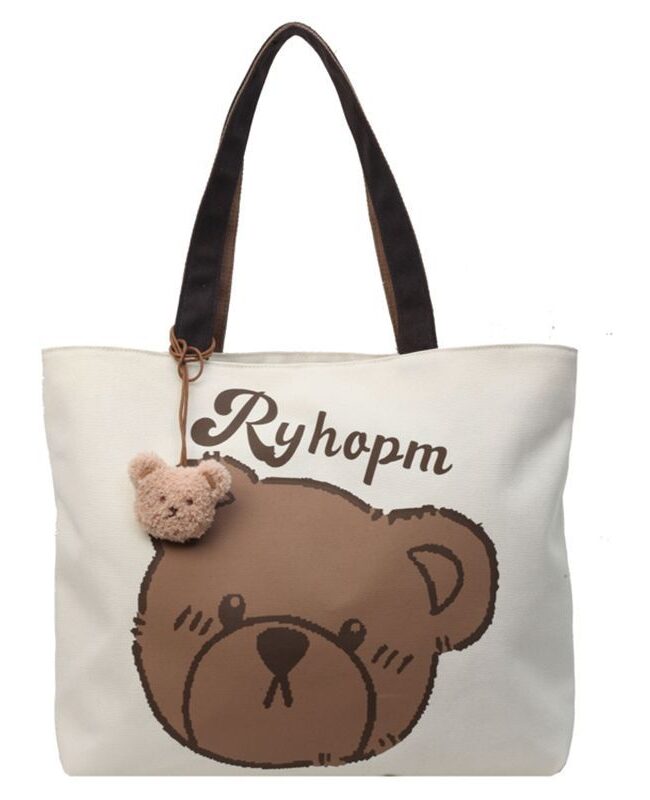 The Isaline Little Bear Canvas Bag Detail – La Rose Couture Handbags & Clutches